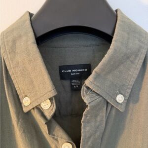 Club Monaco Olive Casual Button Down Shirt
